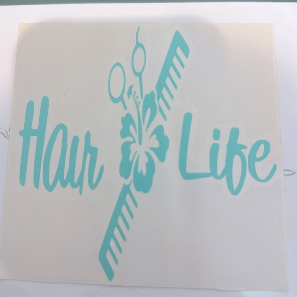 Hair life window decal